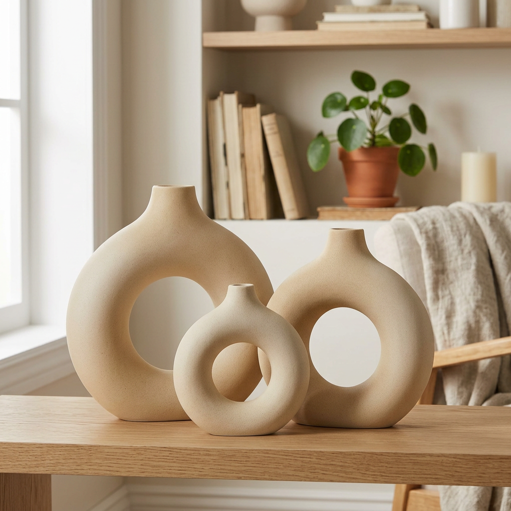 Round Ceramic Nordic Vase