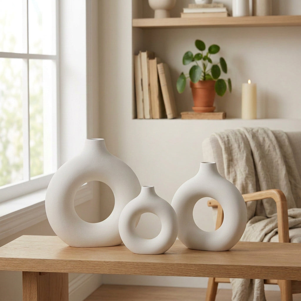 Round Ceramic Nordic Vase