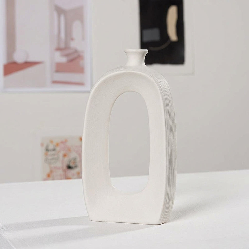 Modern White Textured Ceramic Vase