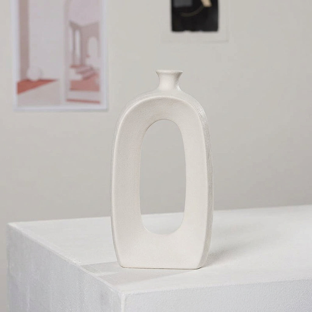Modern White Textured Ceramic Vase