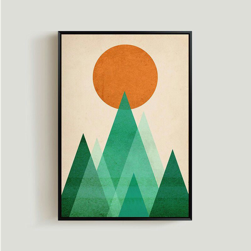 Nordic Modern Abstract Sunrise Artwork