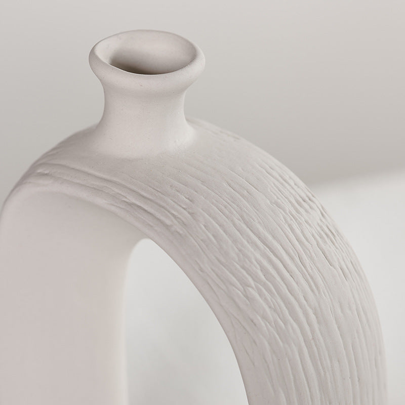 Modern White Textured Ceramic Vase